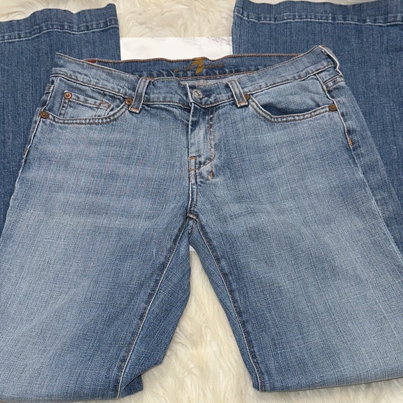 7 For All Mankind DOJO Light Blue Straight Leg Jeans size 29 - Picture 1 of 7